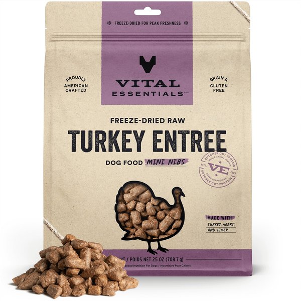 Vital Essentials Freeze-Dried Raw Turkey Entree Mini Nibs Dog Food