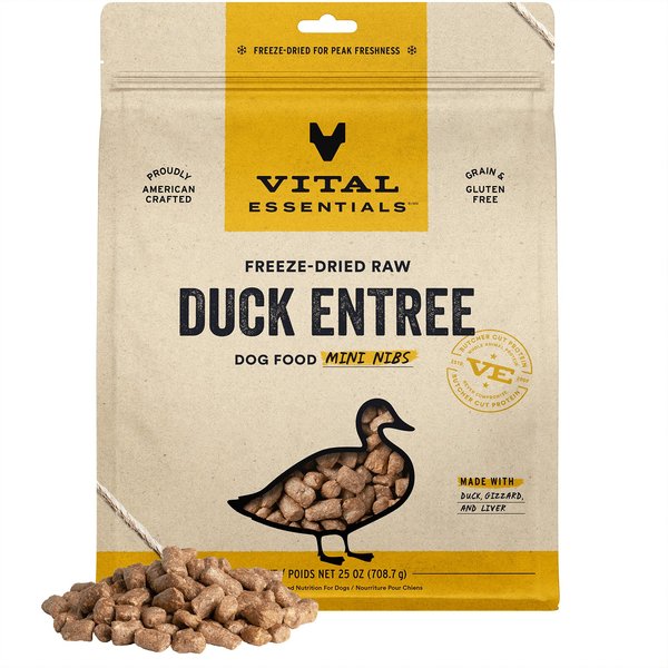 Vital Essentials Freeze-Dried Raw Duck Entree Mini Nibs Dog Food