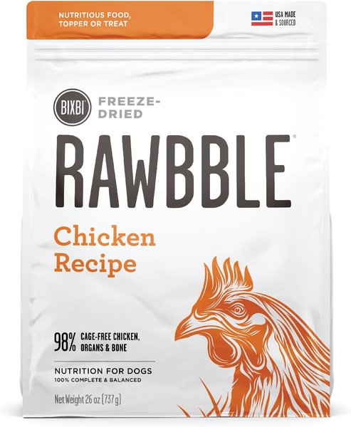 BIXBI Rawbble Chicken Recipe Grain-Free Freeze-Dried Dog Food