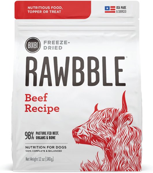 BIXBI Rawbble Beef Recipe Grain-Free Freeze-Dried Dog Food