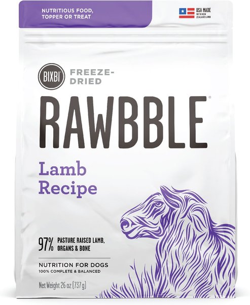 BIXBI Rawbble Lamb Recipe Grain-Free Freeze-Dried Dog Food