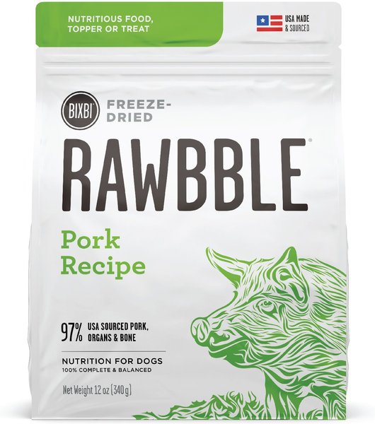 BIXBI Rawbble Pork Recipe Grain-Free Freeze-Dried Dog Food