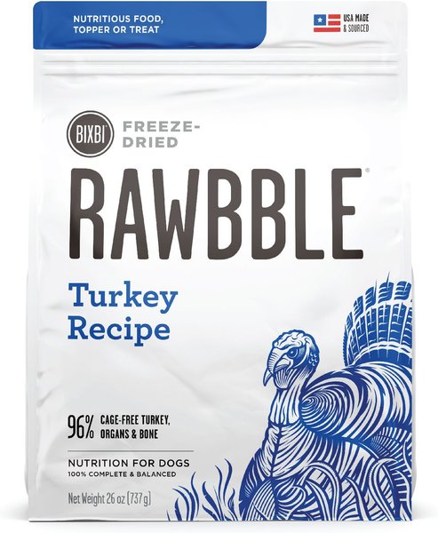 BIXBI Rawbble Turkey Recipe Grain-Free Freeze-Dried Dog Food