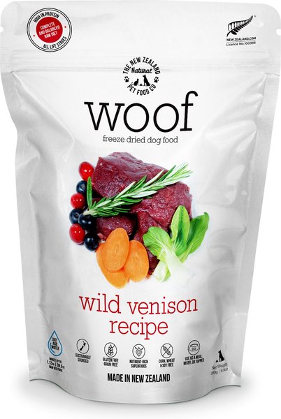 The New Zealand Natural Pet Food Co. Woof Wild Venison Recipe Grain-Free Freeze-Dried Dog Food