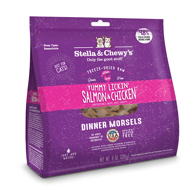 Stella & Chewy's Yummy Lickin' Salmon & Chicken Dinner Morsels Freeze-Dried Raw Cat Food