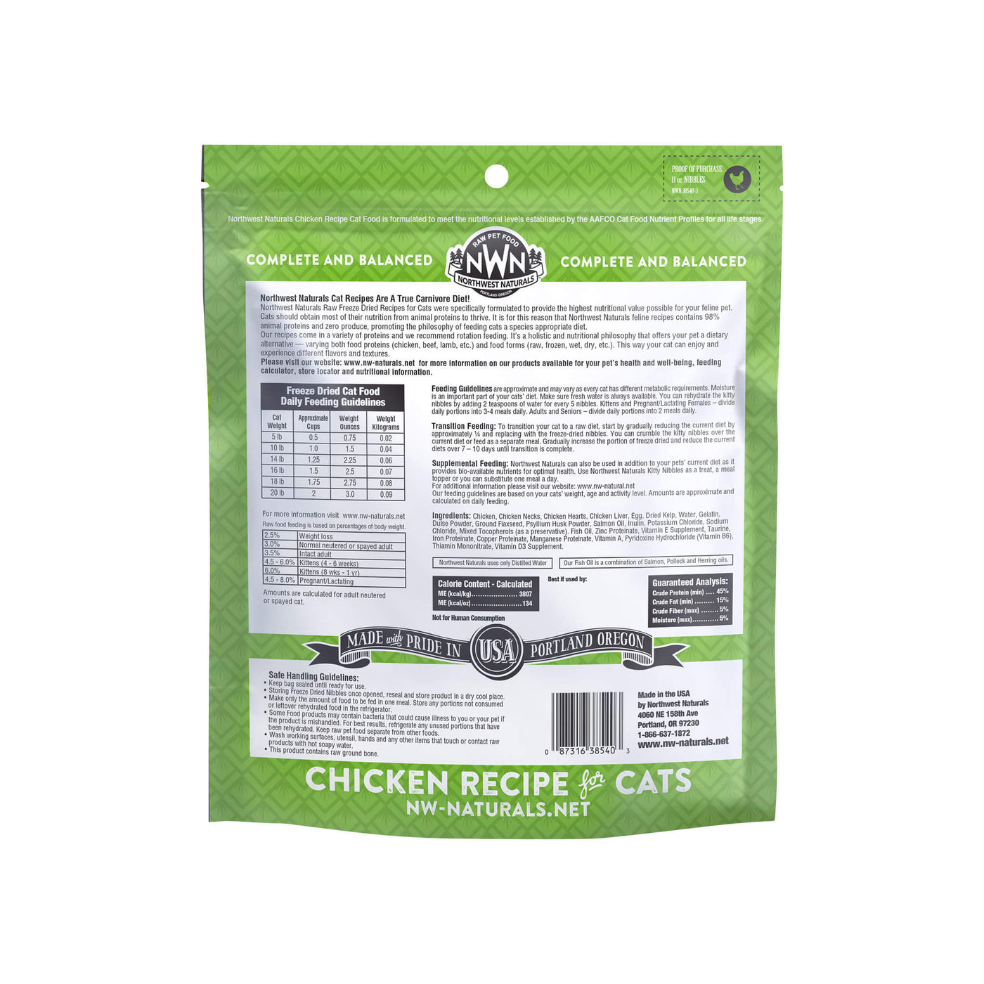Northwest Naturals Freeze Dried Raw Diet Cat Food - Chicken