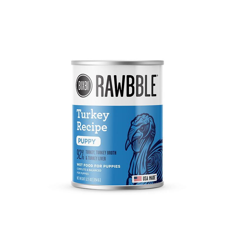 BIXBI Rawbble Grain-Free Canned Turkey Pate For Puppies Recipe Wet Dog Food