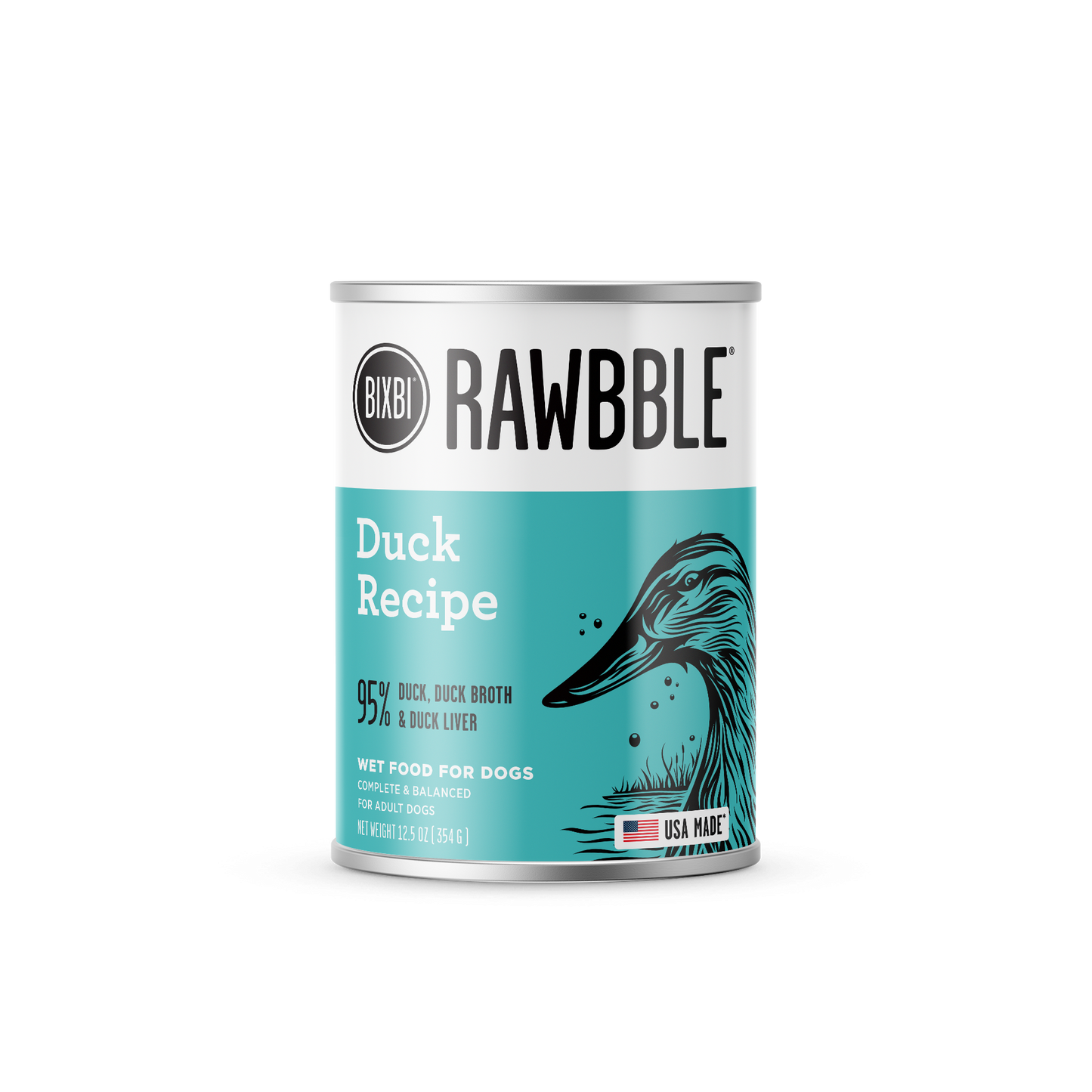 BIXBI Rawbble Grain-Free Canned Duck Recipe Wet Dog Food