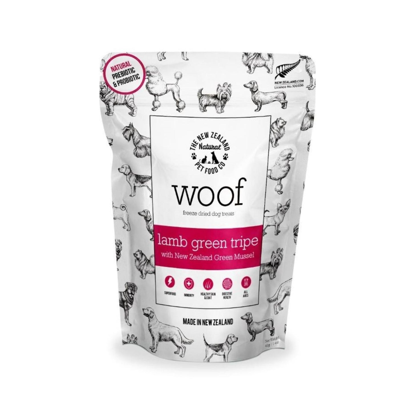 The New Zealand Natural Pet Food Co. Woof Freeze Dried Dog Treats - Lamb Green Tripe