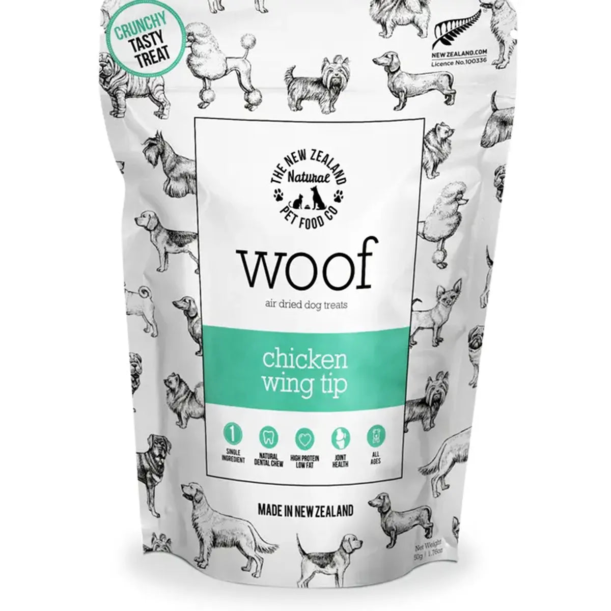 The New Zealand Natural Pet Food Co. Woof Air Dried Dog Treats - Chicken Wing Tip