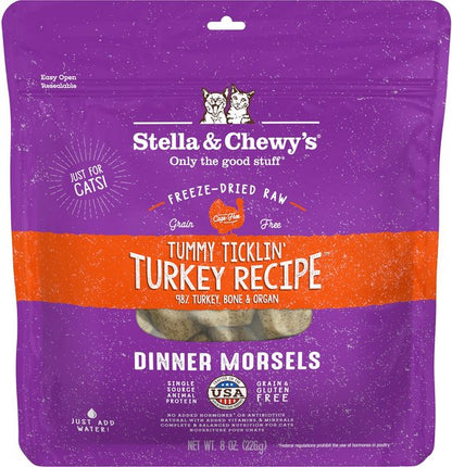 Stella & Chewy's Tummy Ticklin' Turkey Dinner Morsels Freeze-Dried Raw Cat Food