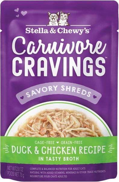 Stella & Chewy's Carnivore Cravings Duck & Chicken Flavored Shredded Wet Cat Food