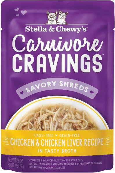 Stella & Chewy's Carnivore Cravings Chicken & Chicken Liver Flavored Shredded Wet Cat Food