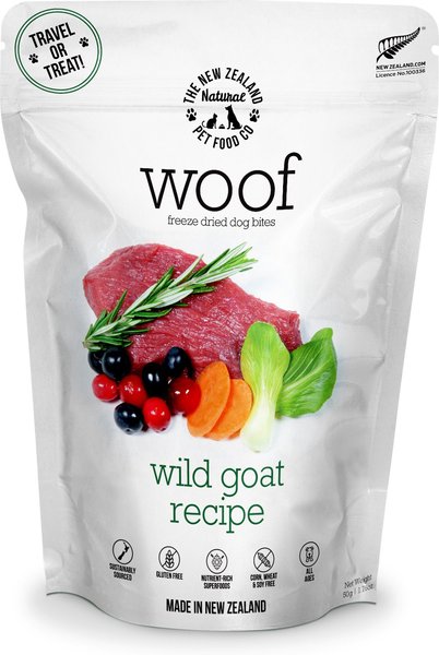 The New Zealand Natural Pet Food Co. Woof Wild Goat Recipe Grain-Free Freeze-Dried Dog Food