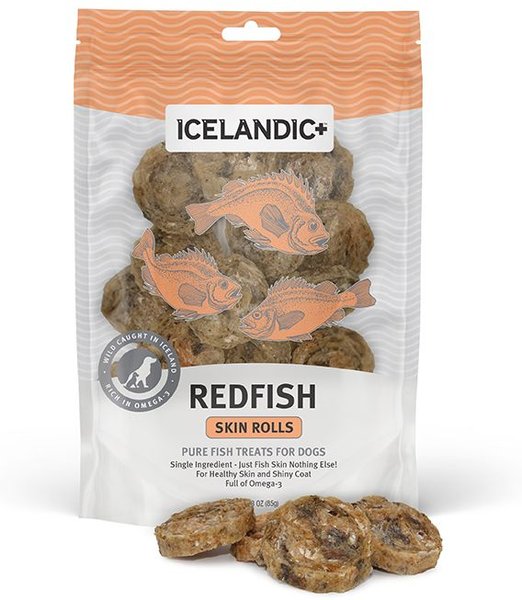 Icelandic+ Redfish Skin Rolls Fish Dog Treat