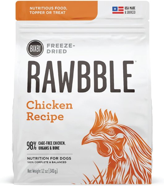 BIXBI Rawbble Chicken Recipe Grain-Free Freeze-Dried Dog Food