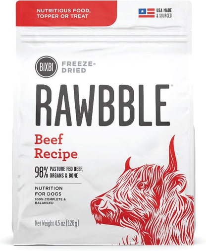 BIXBI Rawbble Beef Recipe Grain-Free Freeze-Dried Dog Food