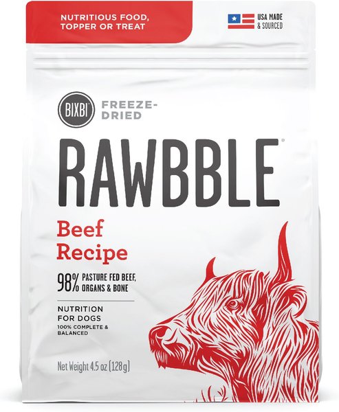 BIXBI Rawbble Beef Recipe Grain-Free Freeze-Dried Dog Food