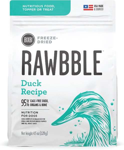 BIXBI Rawbble Duck Recipe Grain-Free Freeze-Dried Dog Food