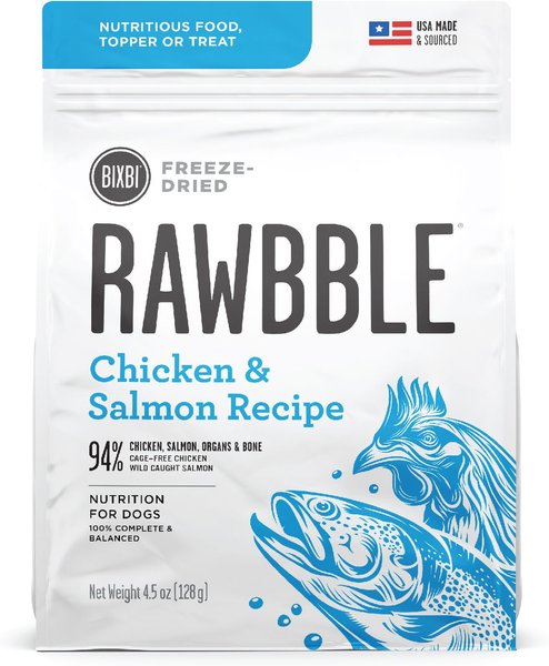 BIXBI Rawbble Chicken & Salmon Recipe Grain-Free Freeze-Dried Dog Food