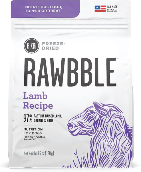 BIXBI Rawbble Lamb Recipe Grain-Free Freeze-Dried Dog Food