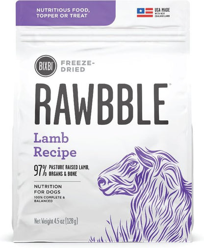 BIXBI Rawbble Lamb Recipe Grain-Free Freeze-Dried Dog Food