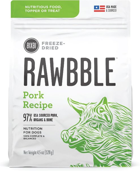 BIXBI Rawbble Pork Recipe Grain-Free Freeze-Dried Dog Food