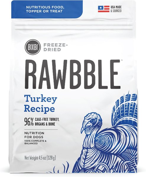 BIXBI Rawbble Turkey Recipe Grain-Free Freeze-Dried Dog Food