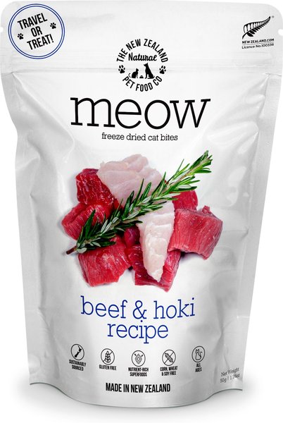 The New Zealand Natural Pet Food Co. Meow Beef & Hoki Grain-Free Freeze-Dried Cat Food
