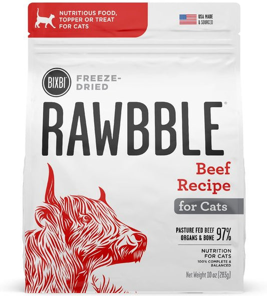 BIXBI RAWBBLE Beef Recipe Grain-Free Freeze-Dried Cat Food