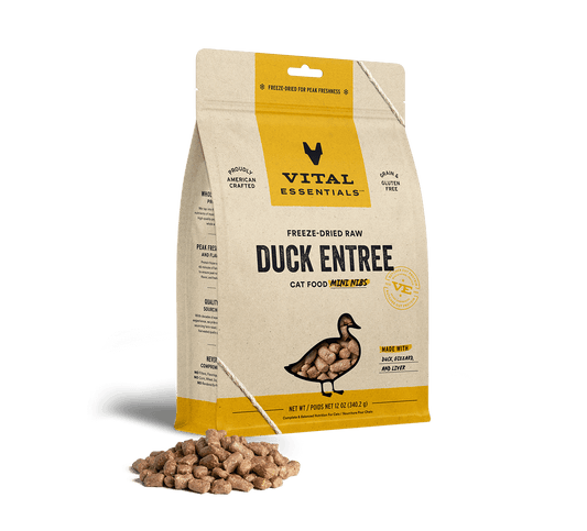 Vital Essentials Freeze-Dried Raw Duck Mini Nibs Entree Cat Food