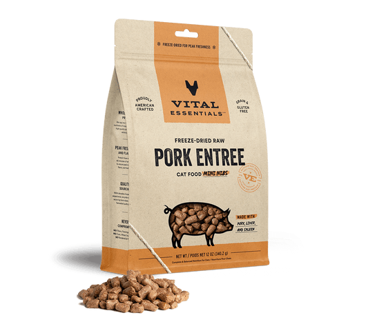Vital Essentials Freeze-Dried Raw Pork Mini Nibs Entree Cat Food