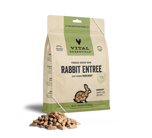 Vital Essentials Freeze-Dried Raw Rabbit Mini Nibs Entree Cat Food